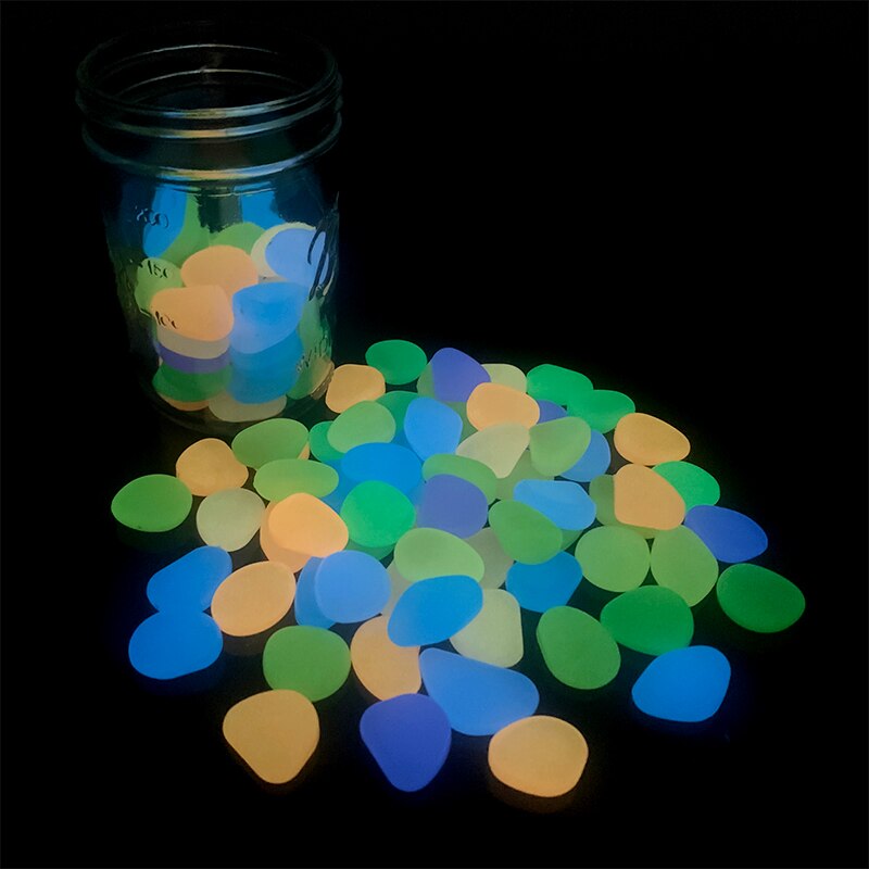 25/50pcs Luminous Stone Glow In The Dark Garden Pebbles Glow Stones Rocks for Walkways Path Patio Lawn Yard Fish Tank Decoration