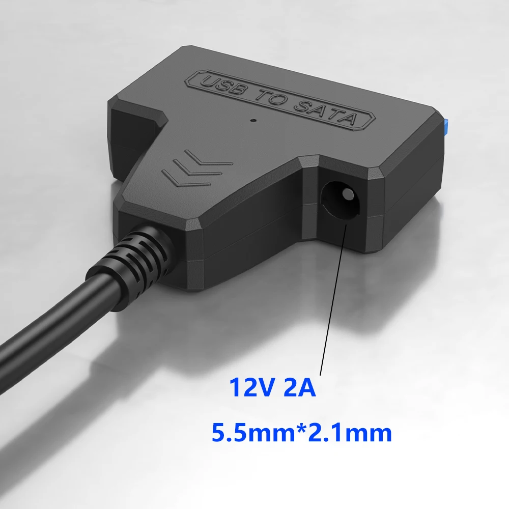 SATA naar USB 3.0-kabel voor externe 3,5 2,5 inch HDD SSD harde schijfconnector USB3.0 naar SataIII-kabel 22-pins met 12V-voeding