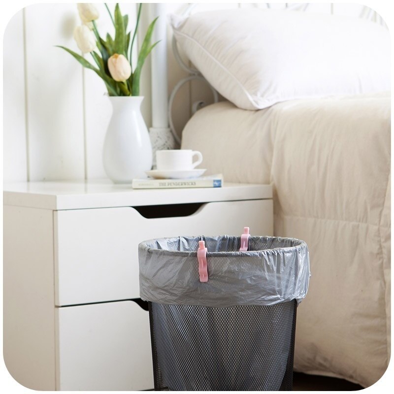 6 Stks/set Praktische Thuis Organisator Clip/Afval Bin Bag Vuilnisbak Klem/Vuilniszakken Antislip Clip Trash kan Opwaaiveer