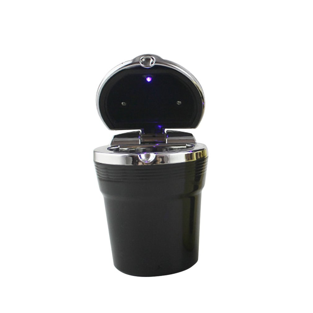 Auto Asbak Led Light Asbak Vierkante Metalen Auto Asbak: Black