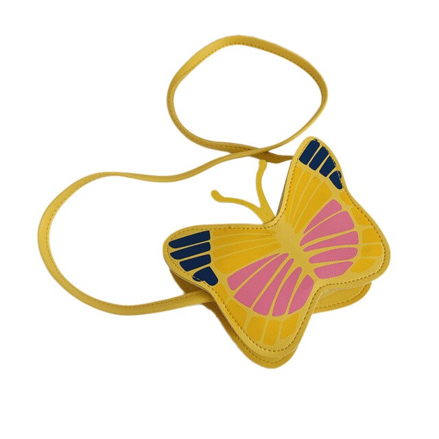 Enfants bébé filles enfants sac de messager mignon papillon forme petit bandoulière sac à main sac à main haute rue: Jaune