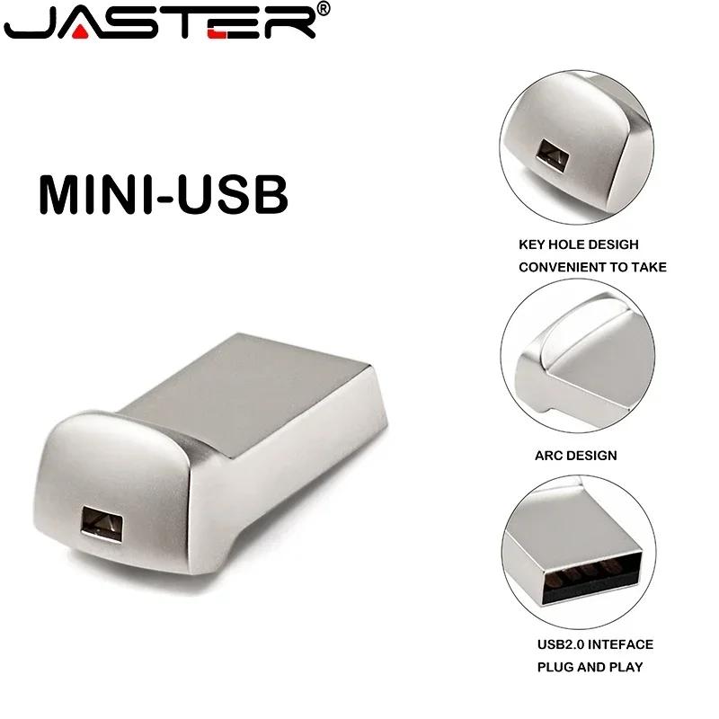 10 SZTUK Mini Metalowy Pendrive USB 128GB 64GB 32GB Hurtownia Pamięci USB 2.0 16G 8G Darmowy Łańcuszek Pen Drive 4G Dysk USB