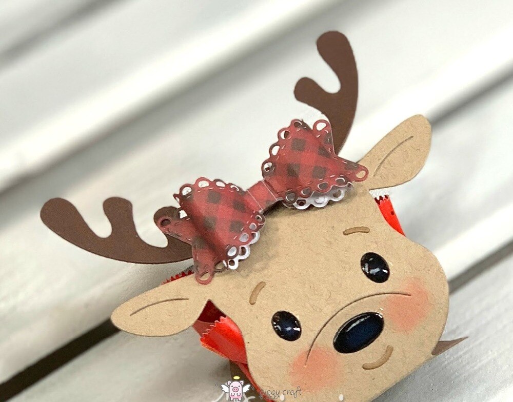 świnka rękodzieło wykrojniki robić metalu foremki robić wycinania formy renifer cukierki napój pudełko papier robić notatnika rękodzieło dziurkacz karty albumu nóż wykrojnik artystyczny umierać