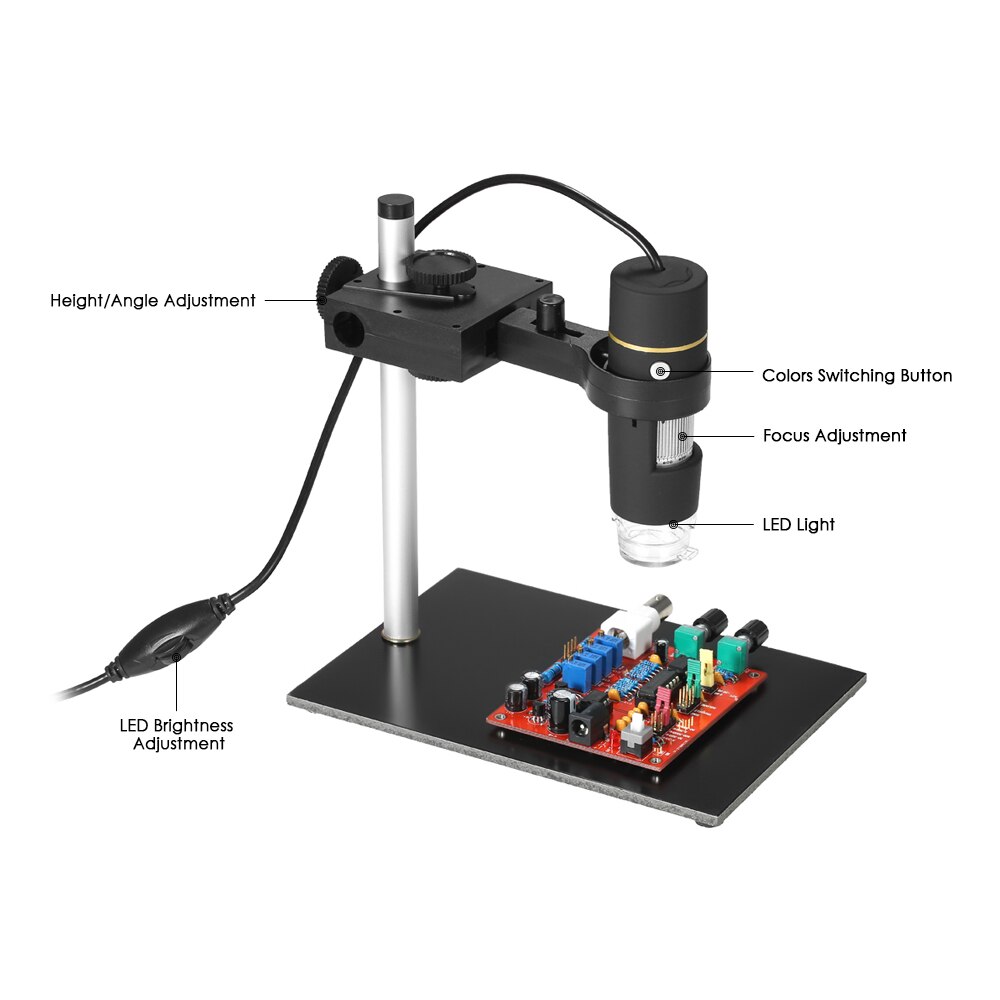 1000X Vergrößerung USB Digital Mikroskop mit OTG Funktion Endoskop 8-LED Licht Lupe Lupe mit Stand