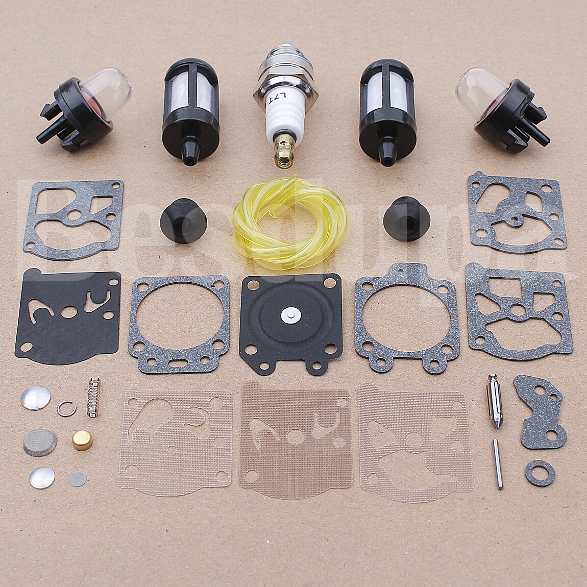 Carburetor Repair Fuel Filter Line Kit For Stihl FS36 FS40 FS44 Trimmer Engines Parts w Primer Bulb Spark Plug