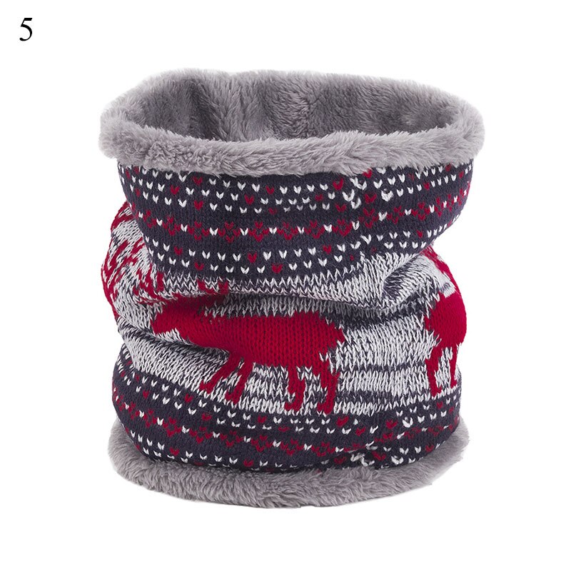 Winter Fleece Snood Xmas Winter Fleece Snood Scarf Wool Knit Thickened Neck Warmer For Unisex Adults Ring Scarves: 5