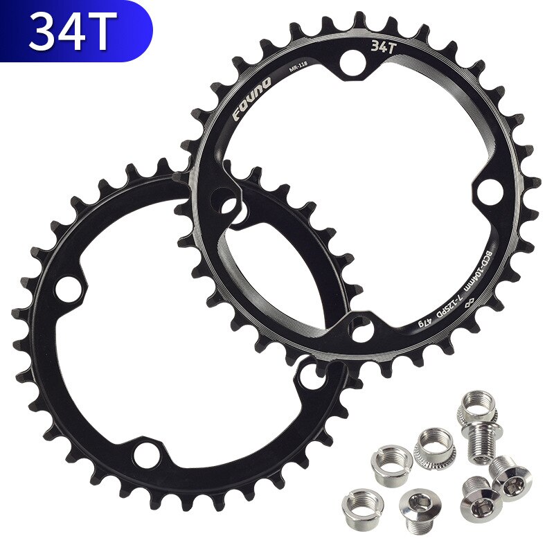 104 bcd mtb racefiets kettingblad smal breed ultralicht mountainbike kettingblad fiets crank tandwiel reparatie onderdelen 32/34/36/38t: 34t