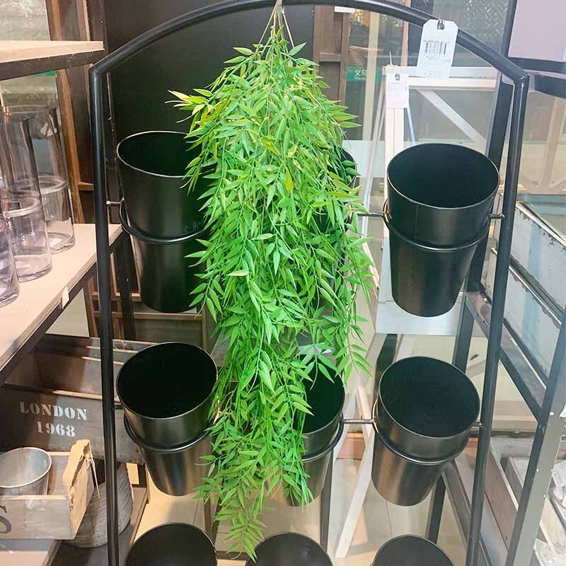 1m bamboo-leaf rattan artificial flower imitation plant party decoration plastic grass Christmas decoration leaves: Green