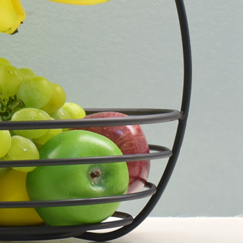 Roestvrije fruitschaal keuken bananenhaak multifunctioneel ijzeren rek opbergmand bureau metalen container groentemand