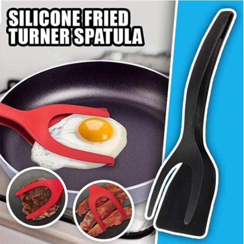 Pfannkuchen Spiegelei Französisch Toast Omelett Gedreht 2 in 1 Spachtel löffel Griff Zangen Ei Spachtel Pinzette Klemme Küche Zubehör