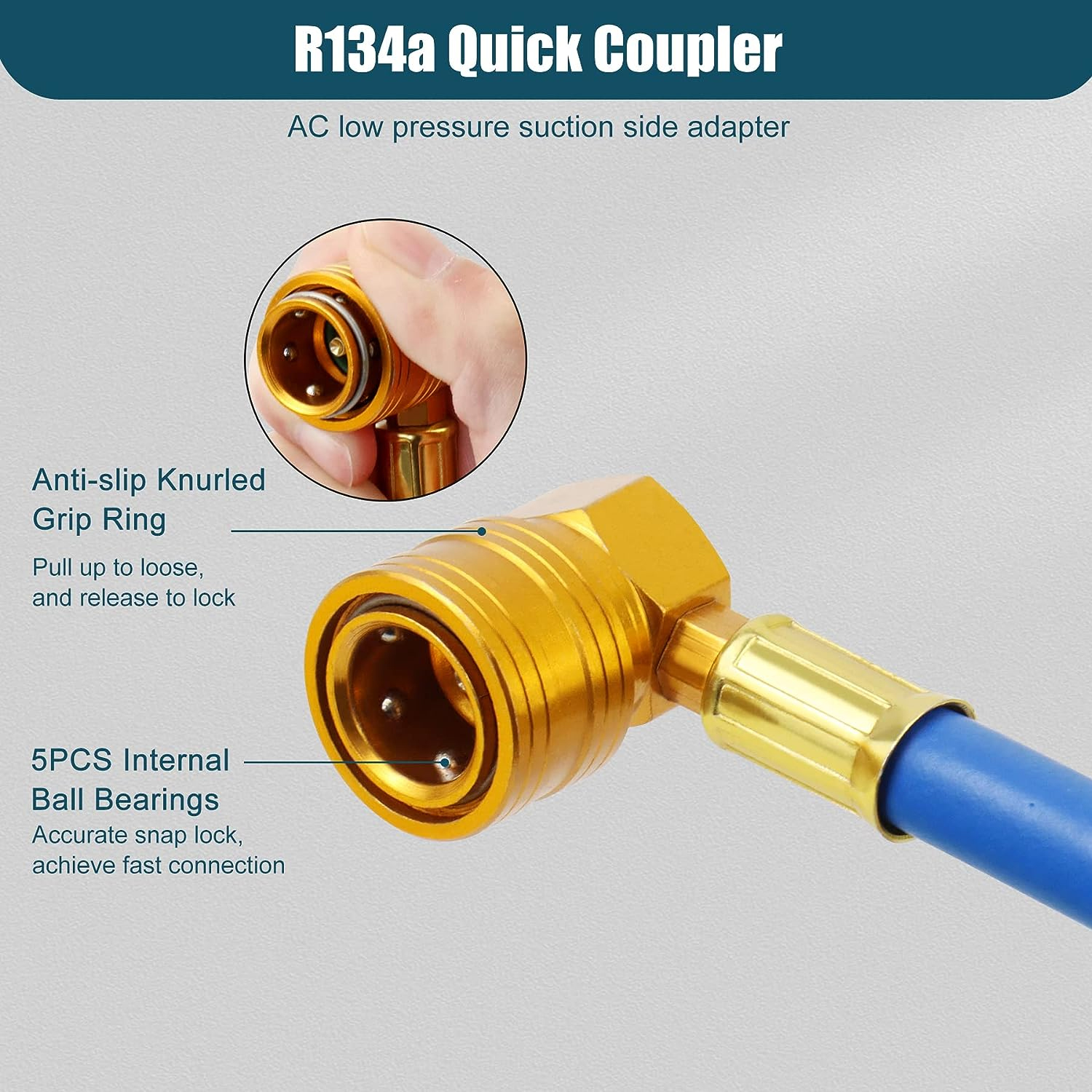 AC R134A Air Conditioning Refrigerator Charging Hose with Gauge AC Manifold Gauge R134A Car Air Conditioning Recharge Kit