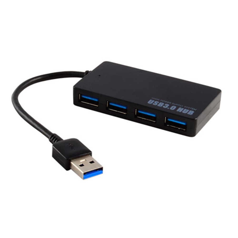 Powered 4-Port USB 3.0 Hub 5Gbps Portable Compact for PC Mac Laptop Desktop#T3