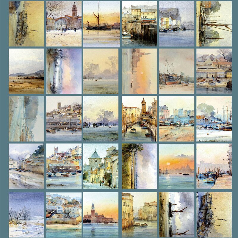 30 Pcs/set Beautiful City Scenery Postcard Vintage Style Postcard Set Greeting Cards Letter Paper Card Years Postcards