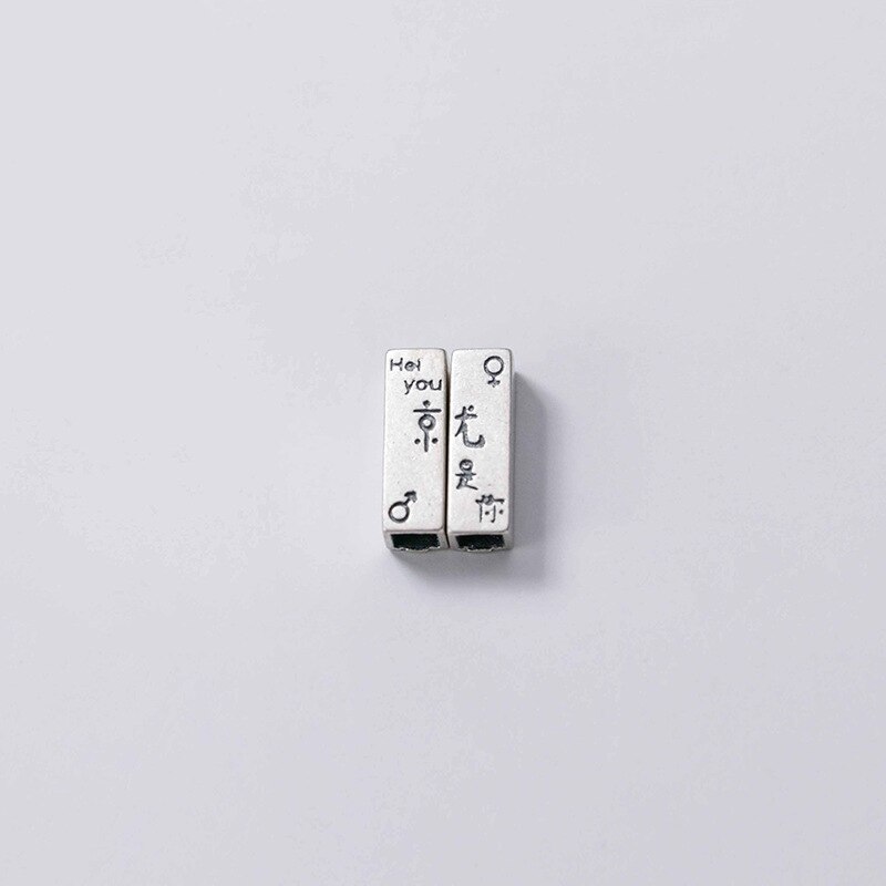 Meetsoft romantische Sterling silber-paar-anhänger mit quadratischen perlen, speziell für diy-handarbeiten, halsketten, armbänder und mehr.: Ursprünglich Titel