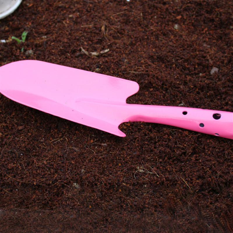 2 st trädgårdsskövlar verktyg utomhus jord spatel plantor spade bärbar plantering spade för trädgård blomma växt (rosa)