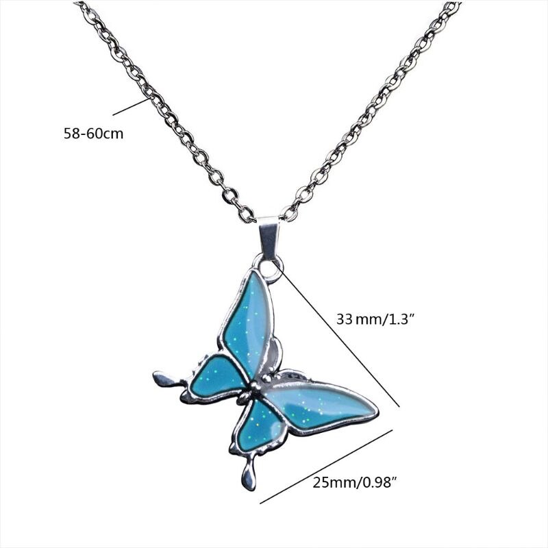 Butterfly Color Change With Temperature Necklace Butterfly Magic Emotion Feeling Mood Pendant Necklace Jewelry