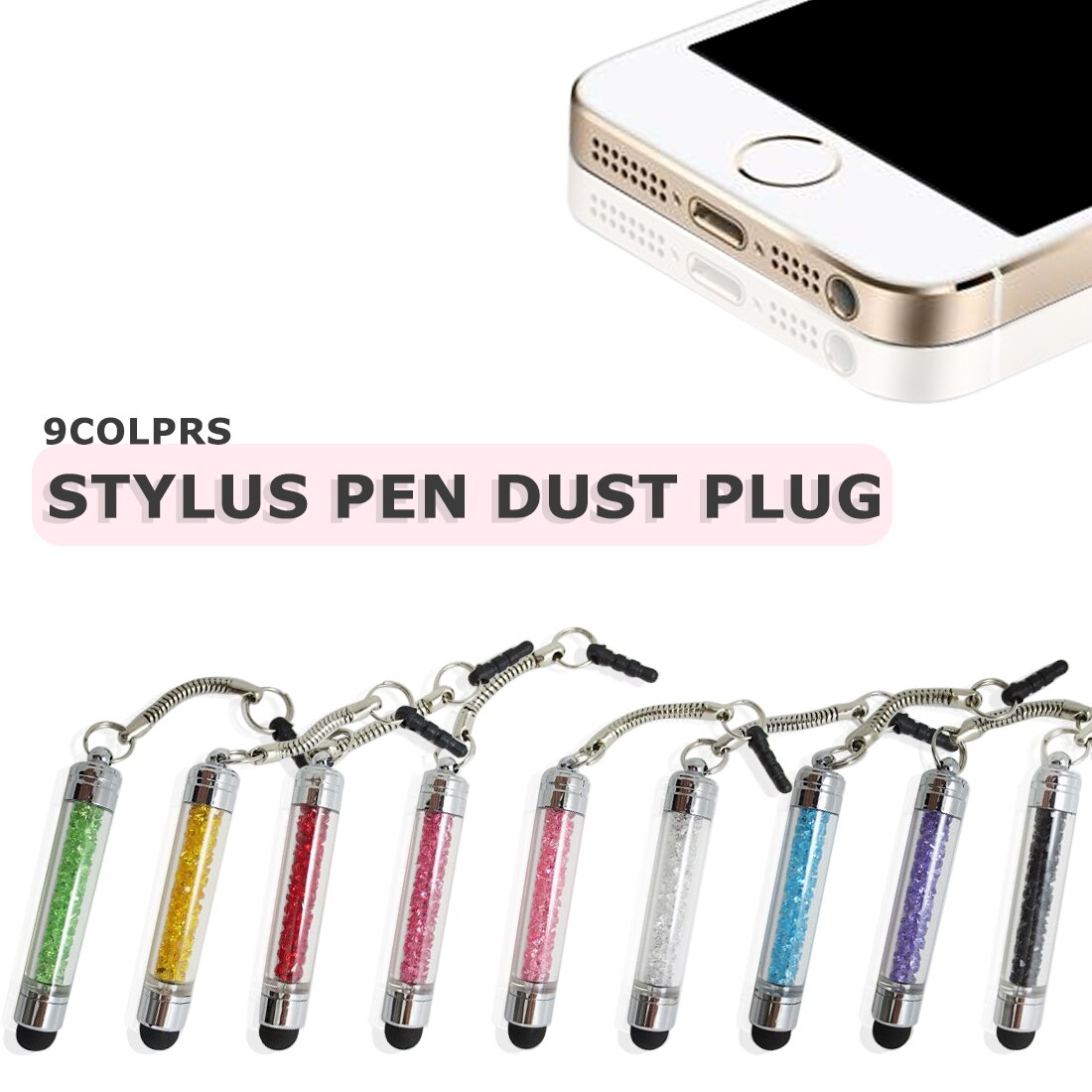 Marsnaska Tablet Stylus Pen Mini Diamonds 3.5 Mm Koptelefoon Poort Stof Plug Mobiele Telefoon Touch Pen Voor Samsung Ipad Pc latop Decor