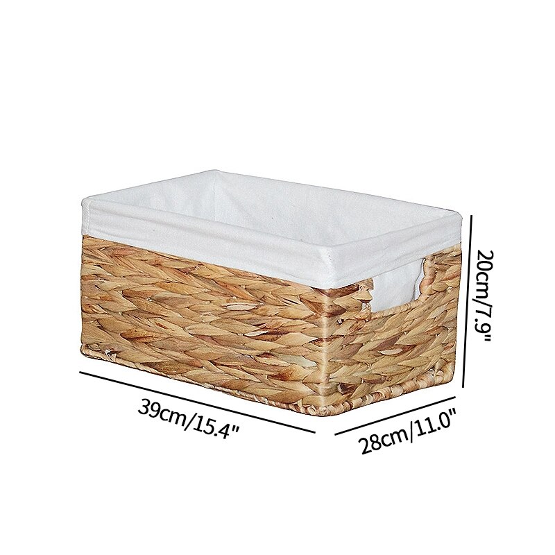 Woven Storage Baskets Laundry Basket Straw Rattan Closet Cabinet Storage Hamper Kitchen Sundries Organizer Clothes Toy Container: Laundry basket L
