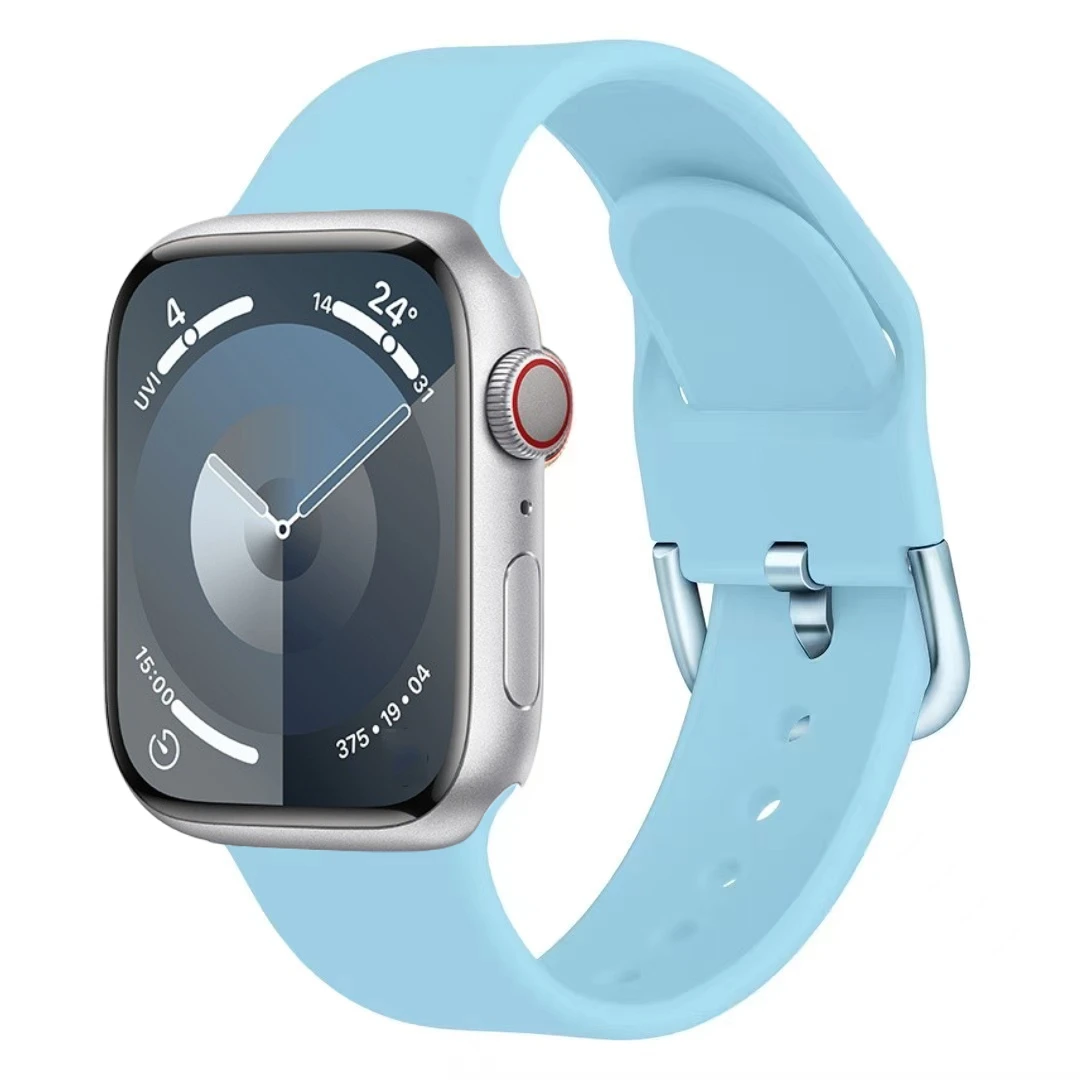 Bracelet en Silicone pour Apple Watch Ultra 2 49mm 10 9 8 7 46mm 45mm 41mm, boucle de couleur pour IWatch 6 5 4 3 SE 44mm 42mm 40mm: Noir gris / 12mm