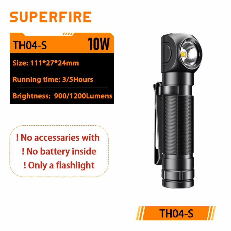SUPERFIRE TH04-S Stirnlampe 1200 lm, superhell, USB-C, wiederaufladbar, 90 ° Verstellbare Kopf-Taschenlampe, LED-Scheinwerfer mit magnetischem Schwanz: Grün