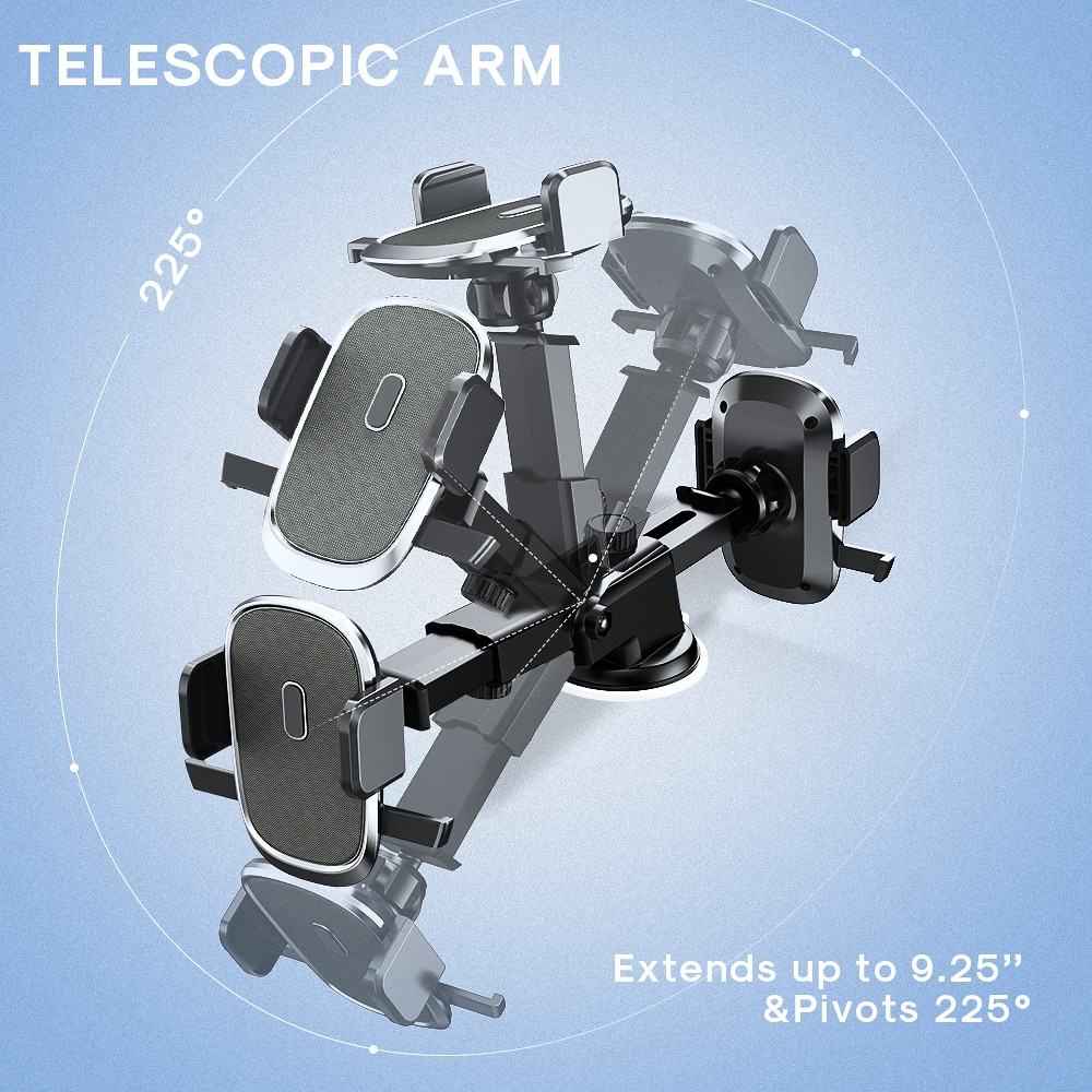 MEIDI Car Phone Holder Dashboard Mount Windshield Suction Holder 360 rotation Auto Bracket for mobile smart phone