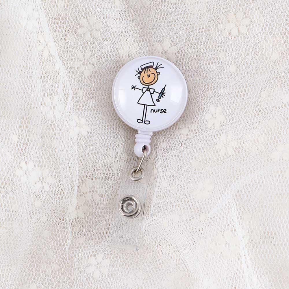 Hospital Cute Cartoon Reel Clip ID Card Retractable Badge Reel Nurse Doctor Badge Holder Name Card Holder