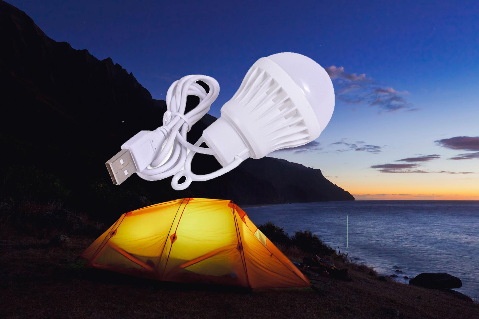 1pc Portable lanterne lumières extérieures USB ampoule blanc froid 5W/7W Camping lumière équipement 5V LED pour tente lanternes randonnée USB lampe