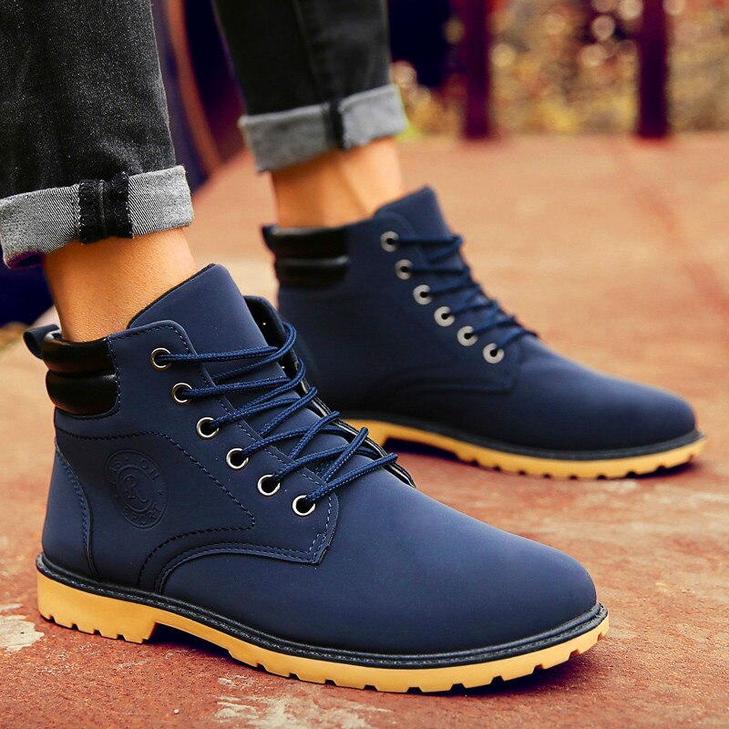 Baskets montantes noires pour homme, chaussures décontractées, automne et hiver