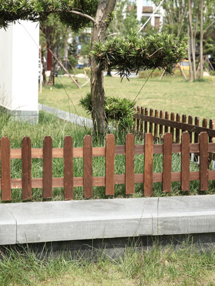6 Pcs Hout Piket Tuin Hek Rot Proof Diy Tuin Gazon Hek Rand Hekwerk Outdoor Corrosiewerende Houten Hek Voor Buitenshuis