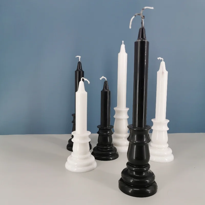 Candelabro cilíndrico de aguja grande con forma de vela, molde de plástico, vela artesanal para iglesia, Kit hecho a mano, decoración de de boda y de cumpleaños