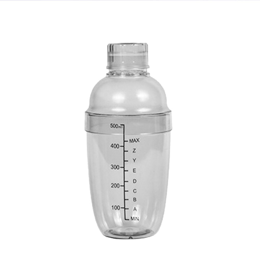 300ml Hand Shake Cup Cocktail Shaker Transparent Mixer Cup Clear Bar Shaker Wine Milk Tea Shaker Cup with Scale (White)