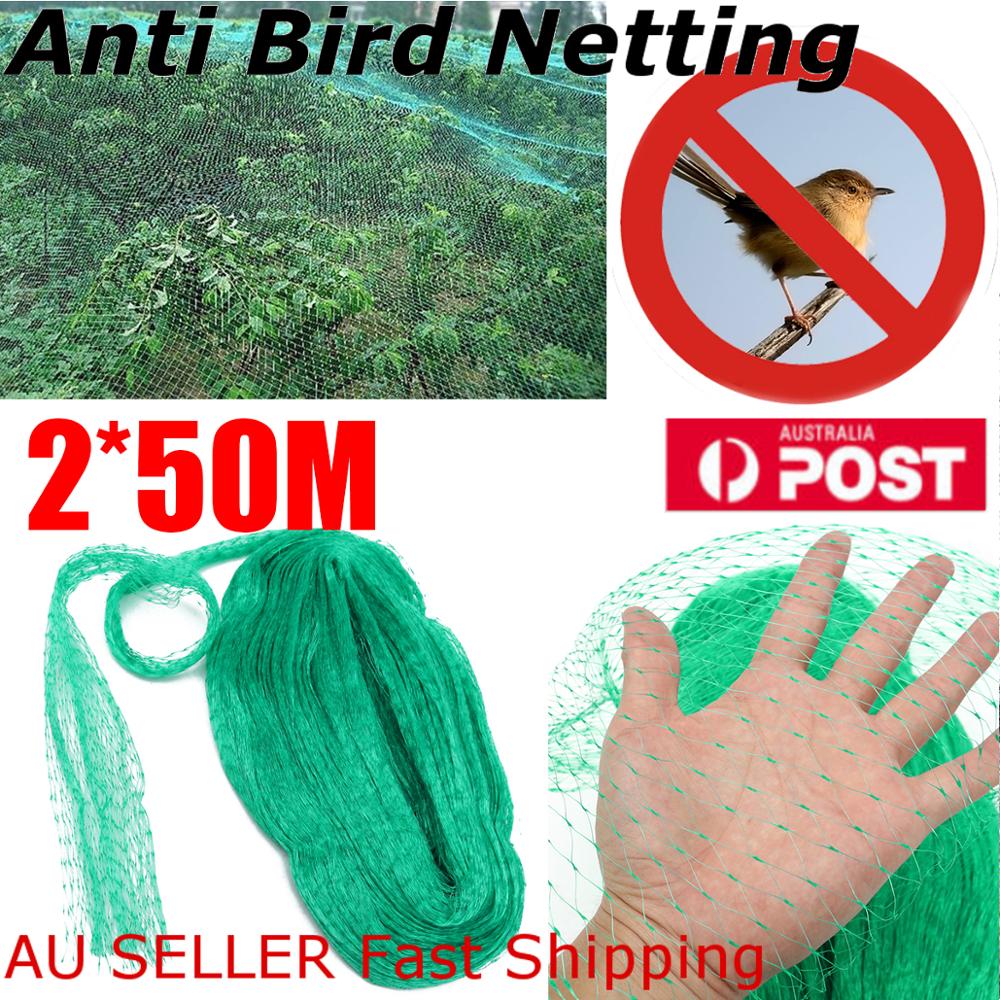 2X50M Beschermende Netto Diamond Mesh Anti Vogelnet Voor Crop Plant 15Mm