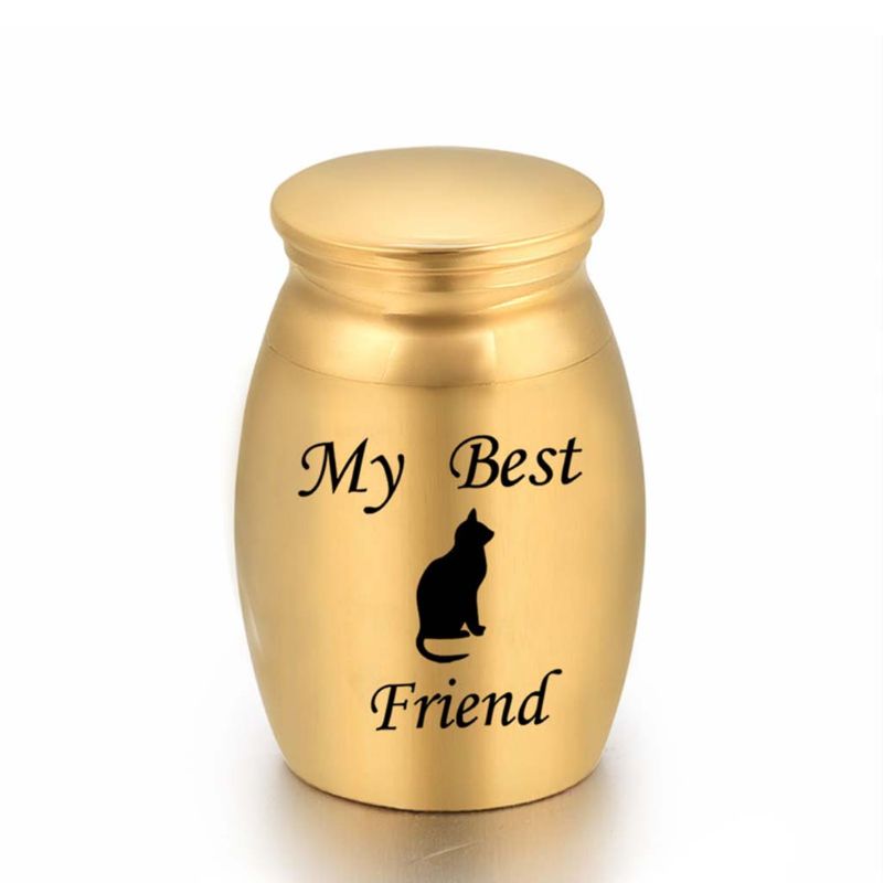 Urna de cenizas de cremación de mascotas, recuerdo conmemorativo de Metal, cofre de perro y gato, caja de descanso