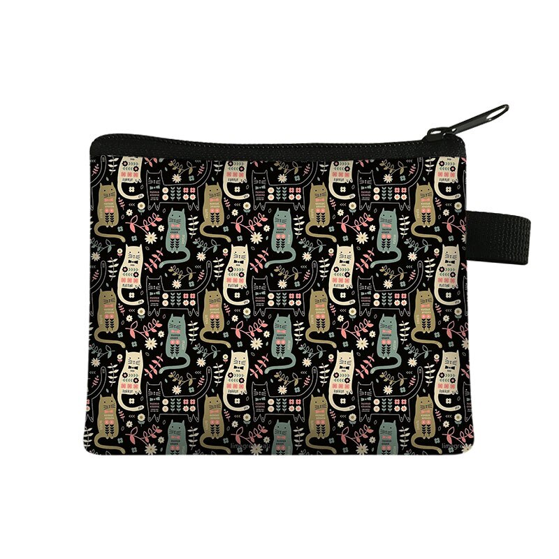 Simpatico gattino gatti/cuccioli stampa portamonete per adolescenti borse da scuola per bambini bambini donne per viaggio borsa portamonete d&#39;argento portatile: lqbxchongwu01