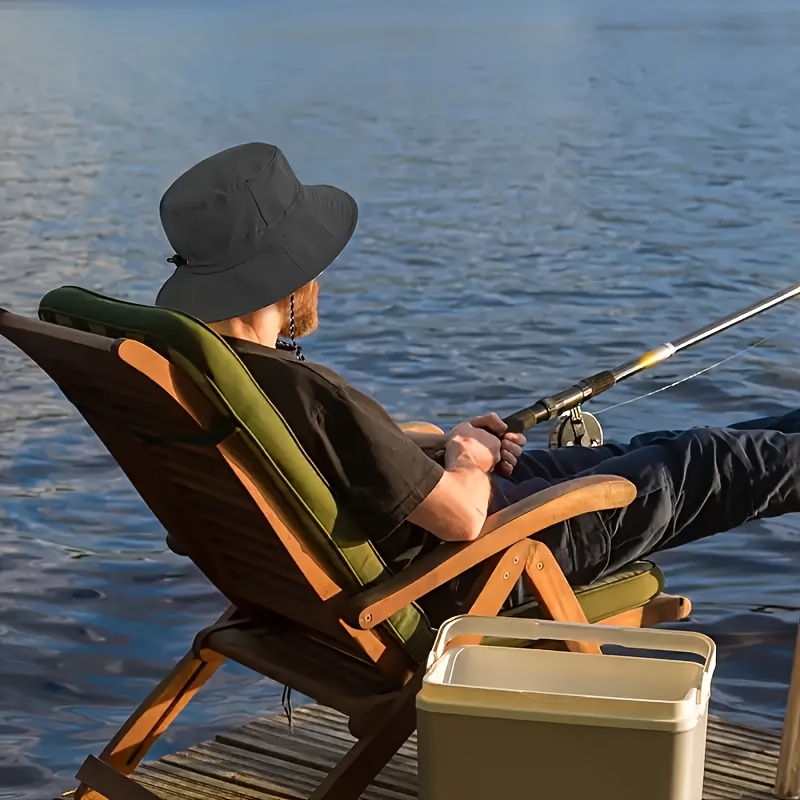 vier Jahreszeiten faltbarer Fischerhut, multifunktionaler, hochwertiger draussen-Angelhut mit Kordelzugverschluss, Angeln, Wandern