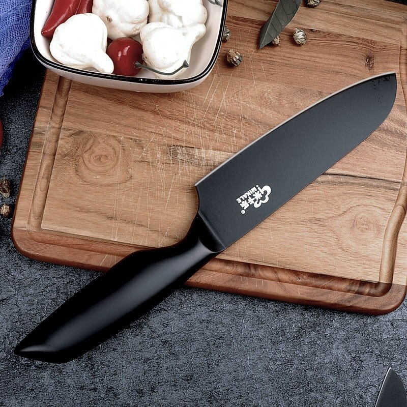 Non-stick kökskniv set 4 cr 14 mov rostfritt stål kök kock knivar set nakiri santoku skalkniv 3 st set matlagningsverktyg