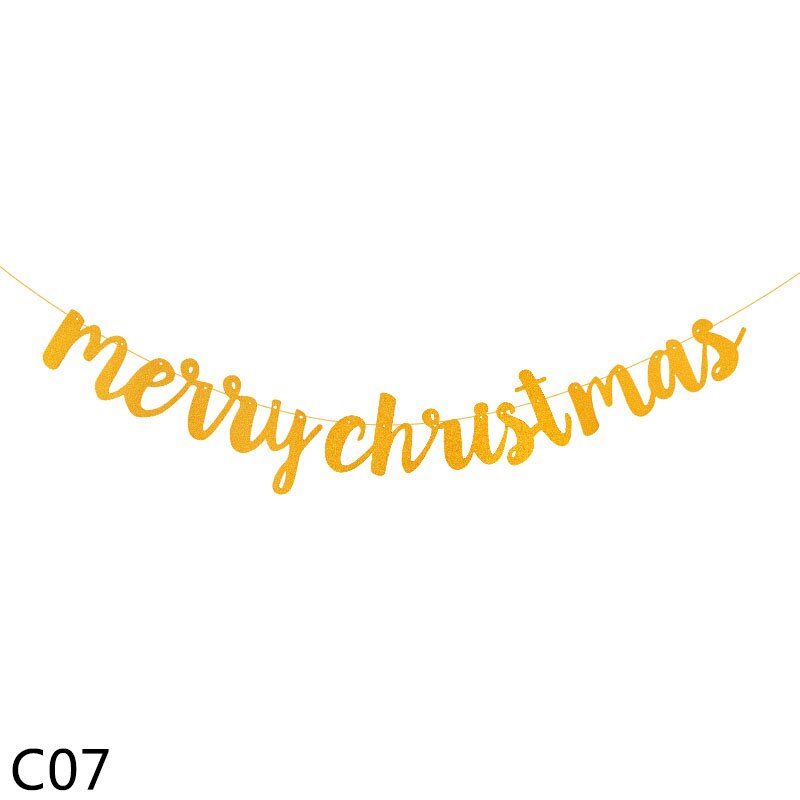 1pc guirlandes de bannières joyeux noël, bricolage, artisanat en papier, lettres multi-styles, décoration florale pour la maison, décoration suspendue de noël: C07