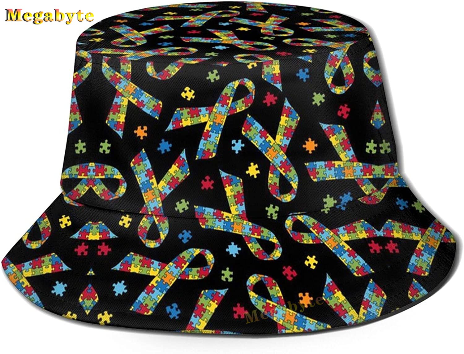 Autism Bucket Hats Autism Awareness Fishman Hat Summer Travel Beach Sun Hat Outdoor Fisherman Cap: WHITE