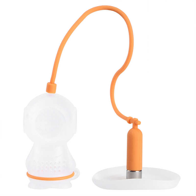Innovative Diver Shape Silicone Tea Infuser Strainer Tea Leaf Filter Silicone Tea Bag Teaware for Home Tea Making Coffee Filter: Orange