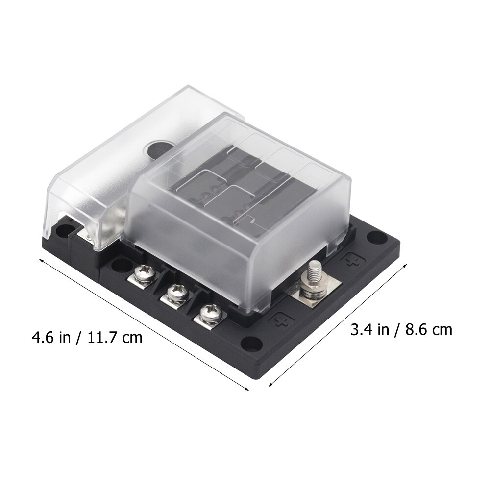 1 Set Fuse Block 6-way Fuse Box Fuse Block with Negative Busbar