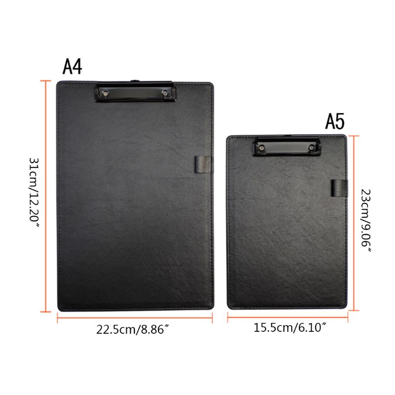 PU Leather A4 A5 File Paper Clip Board Writting Pad Folder Document Stationery