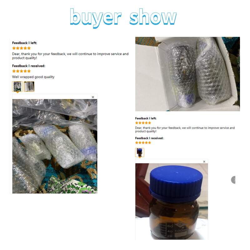 3 Pieces Lab Glassware Glass Reagent Bottle With Blue Screw Cap 50ml 100ml 250ml