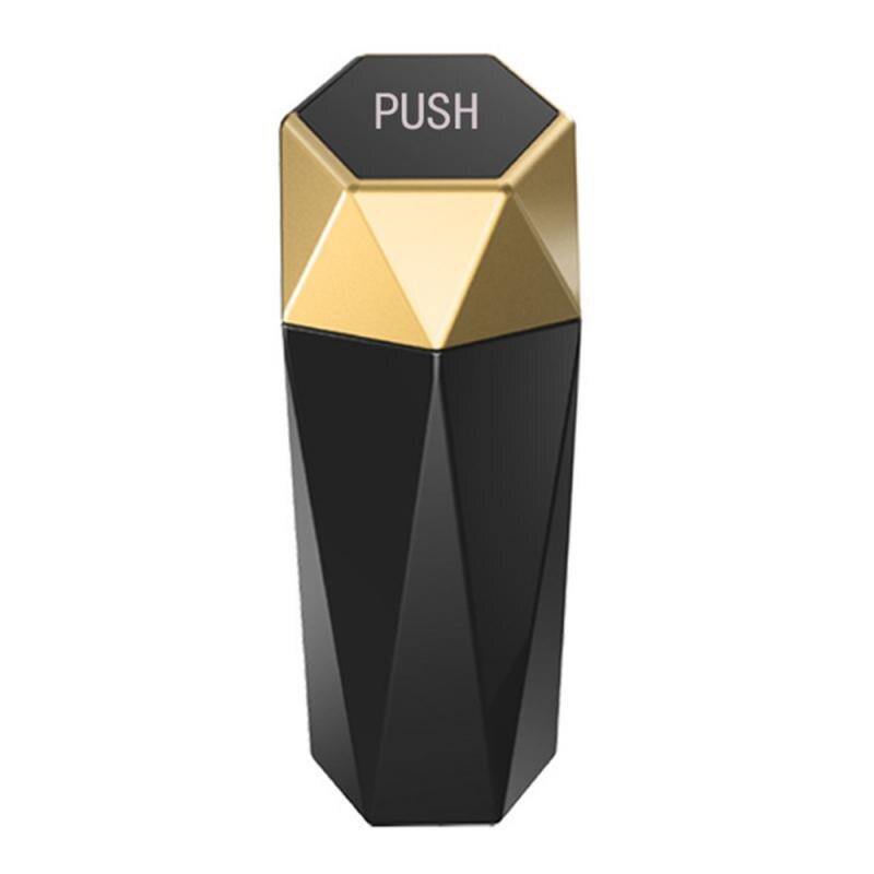 Car Trash Garbage Can with Lid Auto Trash Dust Case Holder Bin Box Car-styling Can Rubbish Box Dust Case Holder car trash: Gold