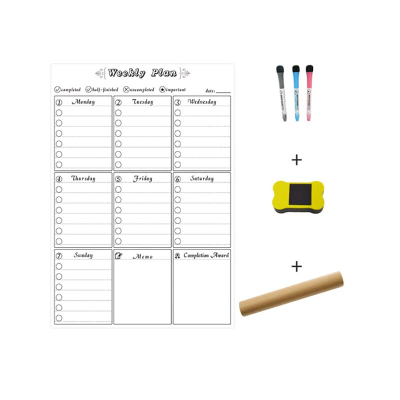 A3 Whiteboard Monthly Plan School Announcement Board DIY Magnetic Message Board Refrigerator Magnet Calendar Daily Planner: size3