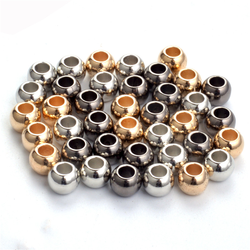 100 stücke Flache Runde CCB Acryl Spacer Perlen Große Loch Schal Perlen für schmuck machen, über 4mm 6mm 8mm 10mm 12mm