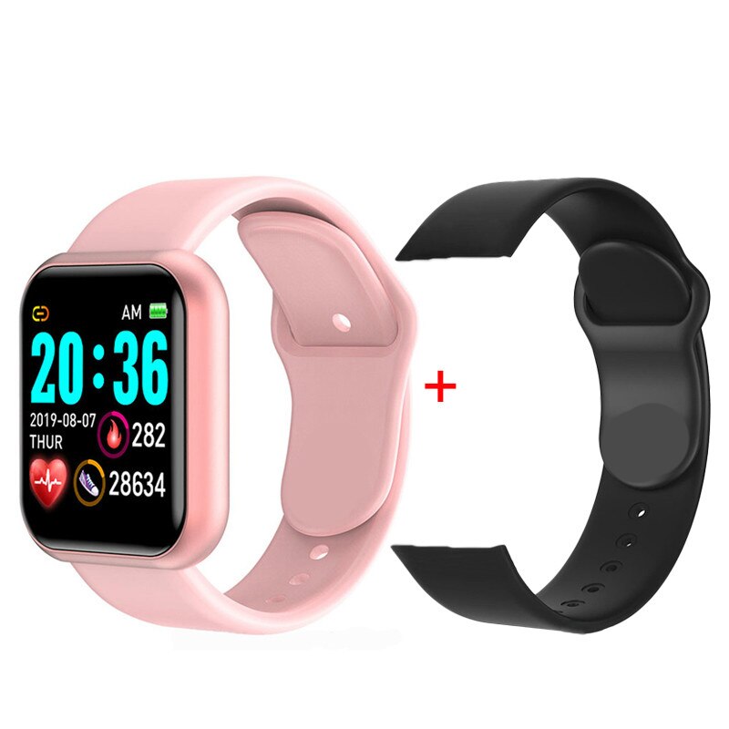 Y68 Bluetooth Frauen Sport Smartwatch Männer Wasserdichte Intelligente Uhr Herz Bewertung Monitor Clever Android Relogio Fitness Tracker reloj: Paket D