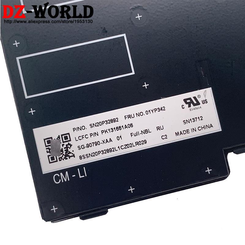 RU Russian Backlit Keyboard for Lenovo Thinkpad E480 E490 T480S L480 T490 T495 L380 L390 Yoga L490 P43s E485 E495 Laptop