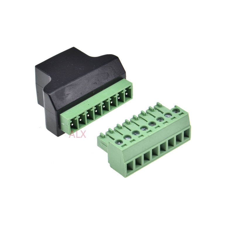 RJ45 Ethernet FEMALE TO 8 PIN SCREW TERMINAL converter RJ45 socket connector adapter for cctv dvr