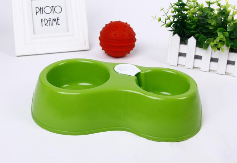 HIPET Dual Port Dog Cat Drinking Feeding Feeder Bowl Plastic Automatic Water Dispenser Pet Feeder Bowls Supplies: Green