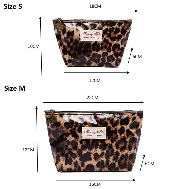 Women Make Up Bags Leopard Cotton Zipper Cosmetic Cases Girls Clutch Bag Lady Pouch Storage Item Organizer Waterproof